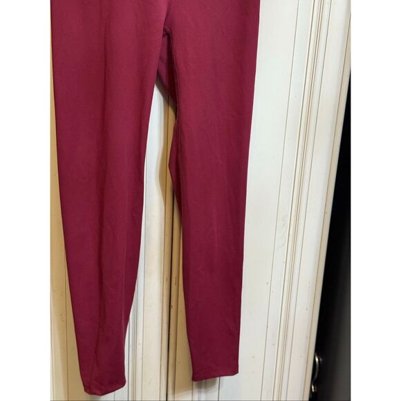 Heroine Sport Women's Pull On Stretch High-Waisted Ankle Leggings Maroon Medium - Picture 3 of 7